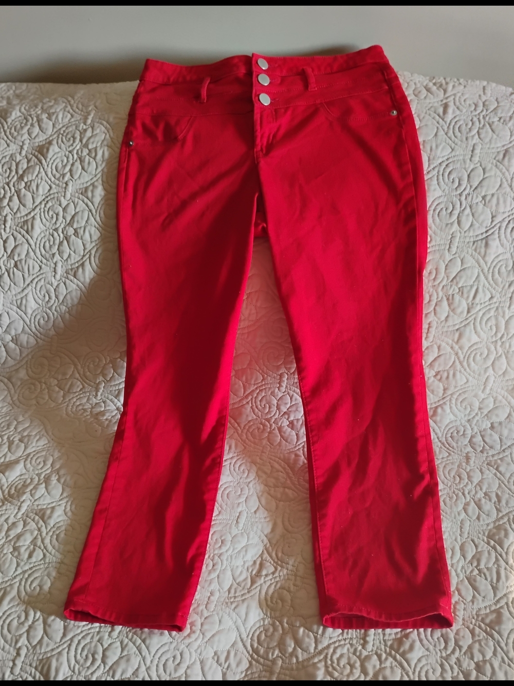 NOBO Bright Red Mid Rise Skinny Jeans Size 13